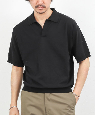 強撚シルクコットン 成型スキッパーニットポロ 26SS / ウォッシャブル