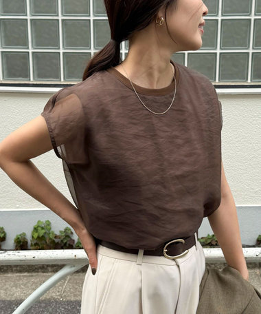 【大好評につき再販売スタート！】シアーオーガンジーレイヤードノースリーブ