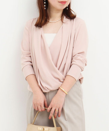 ドレープ&タックブラウス