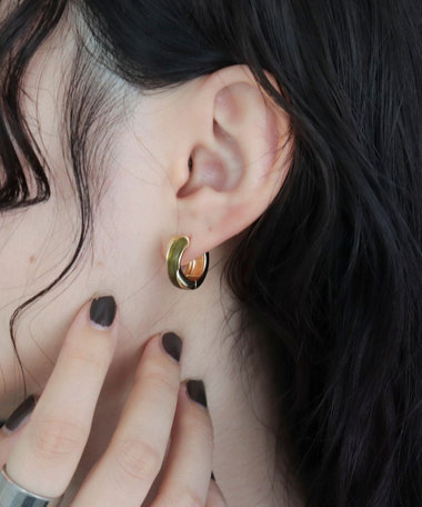 マーブルクロスワンタッチピアス