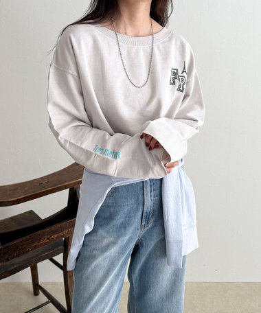 ヴィンテージ加工裏毛オフショルプルオーバー