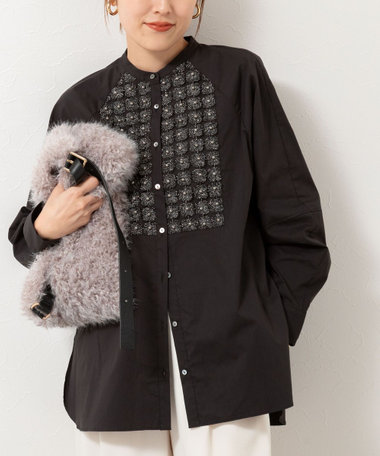 【SOI-MeME/ソワメム】パールラメレースブラウス