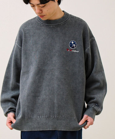 【BOYエンブレム刺繍】Wフェイス フェードプルオーバーニット