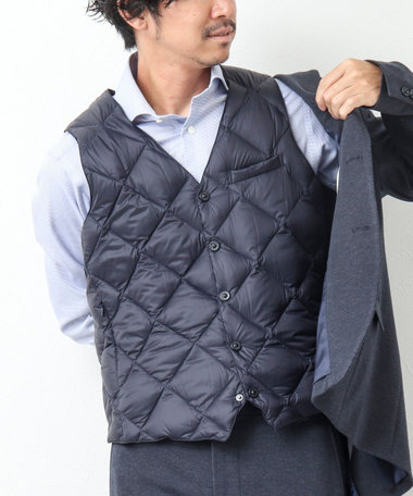 TAION/タイオン】SINGLE SNAP BUTTON DOWN GILET ダウンジレ