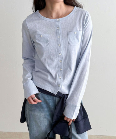 シアーカットソーカーディガン