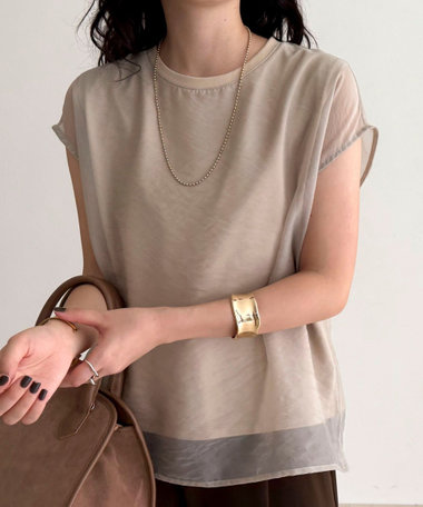 【大好評につき再販売スタート！】シアーオーガンジーレイヤードノースリーブ