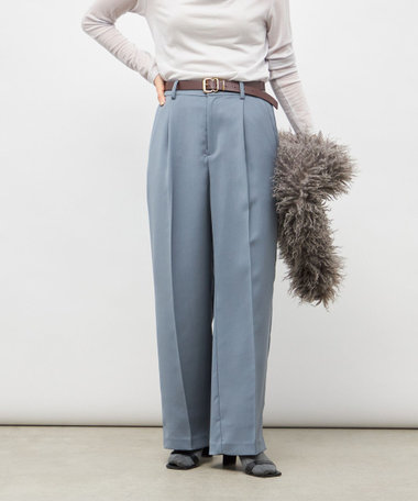 【一部WEB限定サイズ】ウォッシャブルブライトダブルクロスセミワイドパンツ