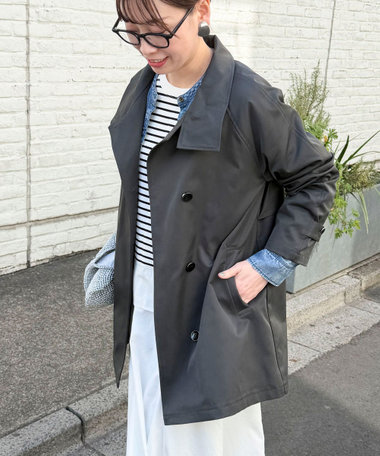 クリアツイル撥水スタンドカラーコート