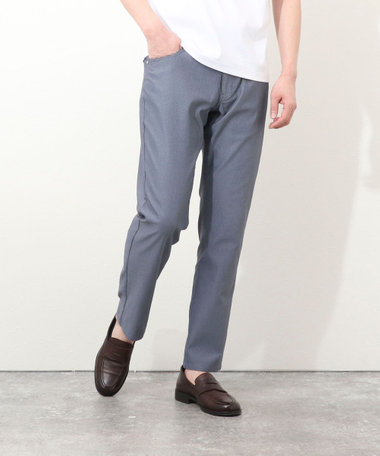 《ビジカジ対応》COOLMAX　ドビー/ピケ　ストレッチ　5ポケットパンツ