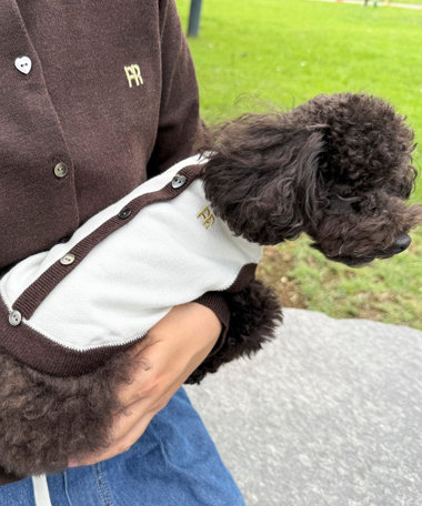 【FR PETS】FR刺繍ハート釦ニットプルオーバー