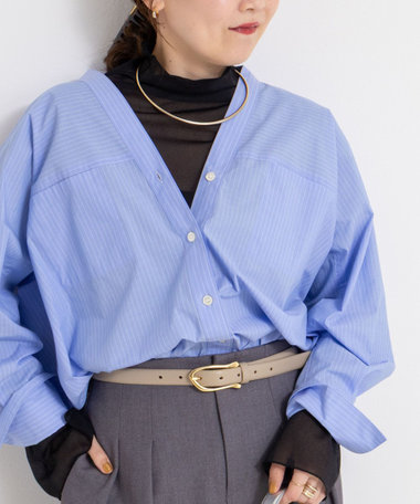 ウォッシャブルシアーオーガンジータートルネック