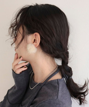 ミンクファーピアス