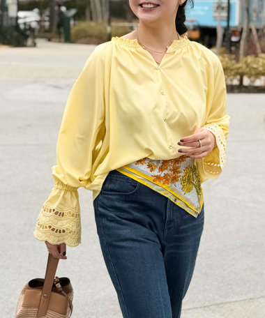 袖レース前後2WAYブラウス