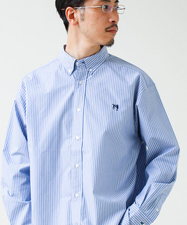 【BOY ASTLAD刺繍】ボタンダウンシャツ ストライプ/チェック