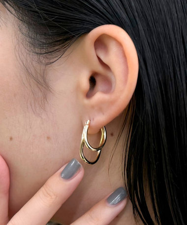 二重ドロップラインピアス