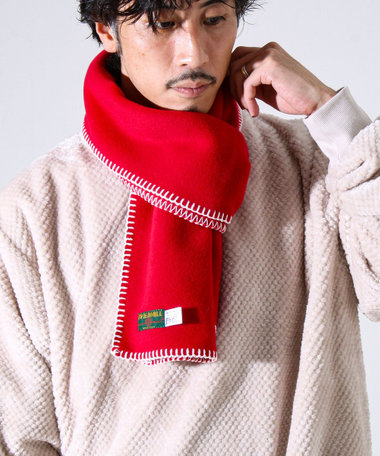 ［WEB限定 SPECIAL PRICE！］【GLOSTER別注】【TWEEDMILL】ブランケットステッチフリーススカーフ