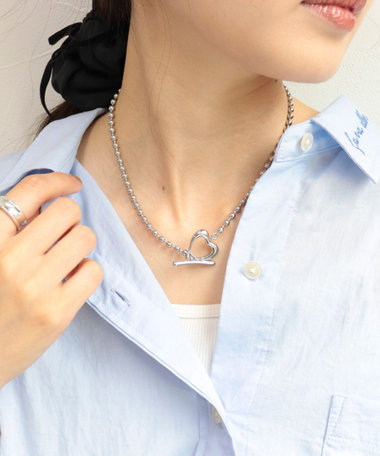 ハートマンテルボールチェーンネックレス