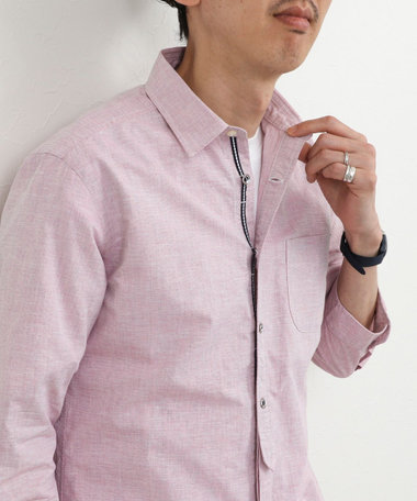 綿麻パラシュートボタン7分袖シャツ 26SS