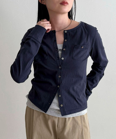 シアーカットソーカーディガン