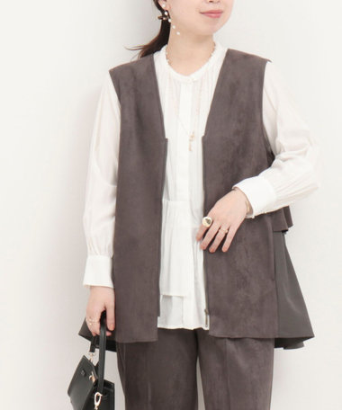 《セレモニー対応》ダブルフェイスフェイクスエードジレ