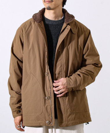 【首元まで暖かい大人のアウター】衿ボアN-1デッキジャケット