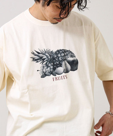 【モノトーン果実図鑑】フルーツプリントTシャツ