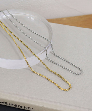 ステンレススクリューチェーンネックレス ショート