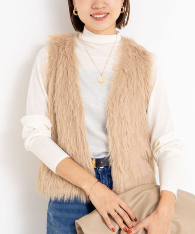 【MARILYN MOON/マリリーンムーン】2ＷAYシャギーファーベスト