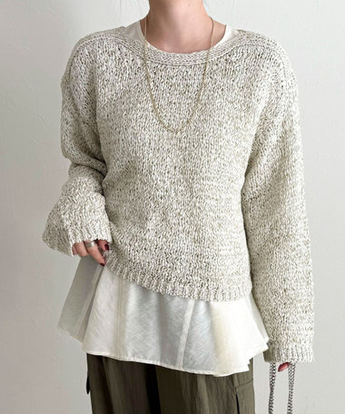 テープヤーンニットプルオーバー