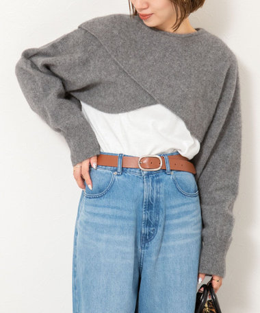 【enrica/エンリカ】ソフトタッチスリーブケープ