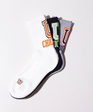 ［WEB限定 SPECIAL PRICE！］【3足セット】【UNIVERSAL OVERALL/ユニバーサルオーバーオール】ロゴ ソックス