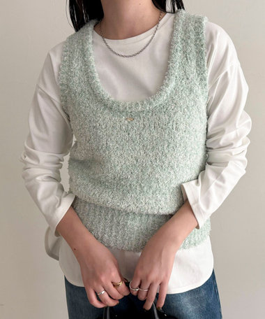 ［WEB限定 SPECIAL SALE！］テープMIXニットベスト