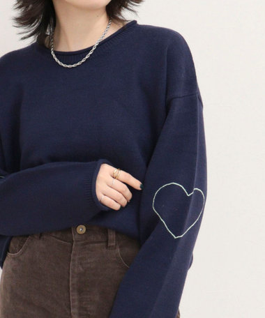 ［FREDY＆GLOSTER限定 TIME SALE！］《WEB限定》ハートステッチニットプルオーバー