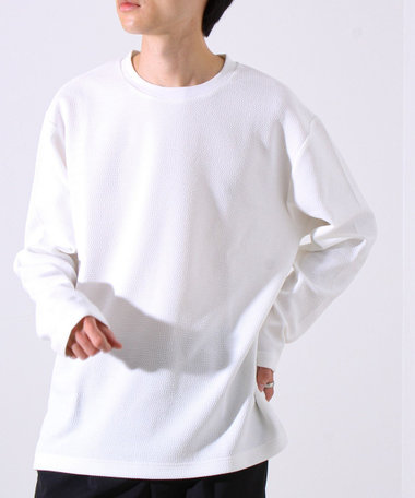 【シリーズ累計人気】【ジャケットのインナーにおすすめ】ふくれジャガードロンT