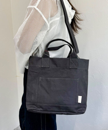 モールスキンキャンバスポーチ付トートバック