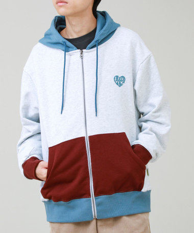 ［FREDY＆GLOSTER限定 TIME SALE！］【FREDYMAC/フレディマック】ユニセックス レトロ配色ジップパーカー