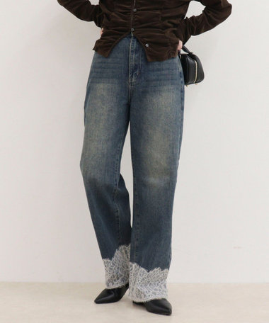 Dual Hem Lace Denim