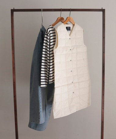 【TAION/タイオン】V NECK LONG DOWN VEST