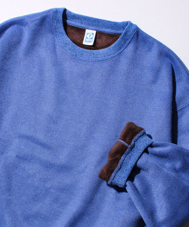 【DISCUS】UNISEX インレイ裏シャギーボンディング配色 クループルオーバー