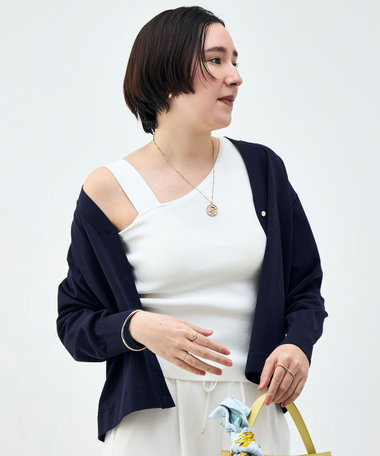 《手洗い可能》アシメントリーカップ付きタンクトップ