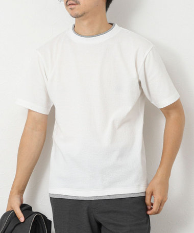 ［WEB限定 SPECIAL PRICE！］LINKS モザイク柄 レイヤードTee