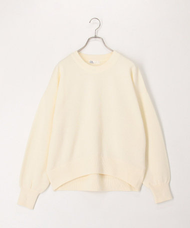 スウェットライク クルーネックプルオーバーニット