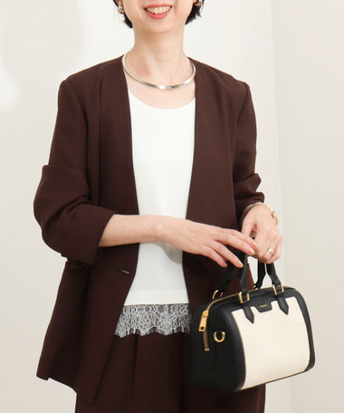 《セットアップ対応》【UVカット・接触冷感】ライトツイルノーカラージャケット