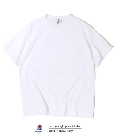【GEVACO/ゲバコ】ベーシックオープンエンド天竺ポケット刺繍Tシャツ