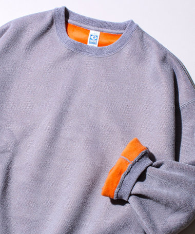 【DISCUS】UNISEX インレイ裏シャギーボンディング配色 クループルオーバー