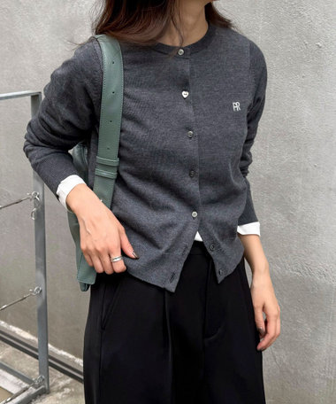 FR刺繍ベーシックカーディガン