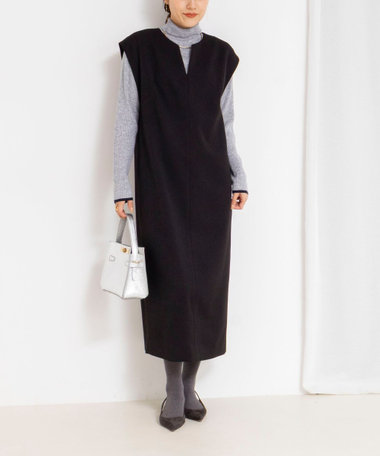 ウォッシャブルフラノ風ジャンパーワンピース