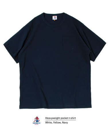 【GEVACO/ゲバコ】ベーシックオープンエンド天竺ポケット刺繍Tシャツ