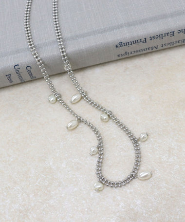 二重ボールパールドットネックレス