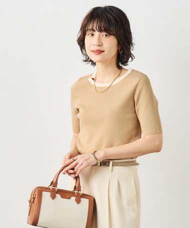 《アンサンブル対応》《手洗い可能》マルチファンクション5分袖プルオーバー